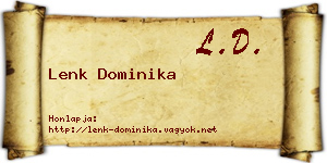 Lenk Dominika névjegykártya